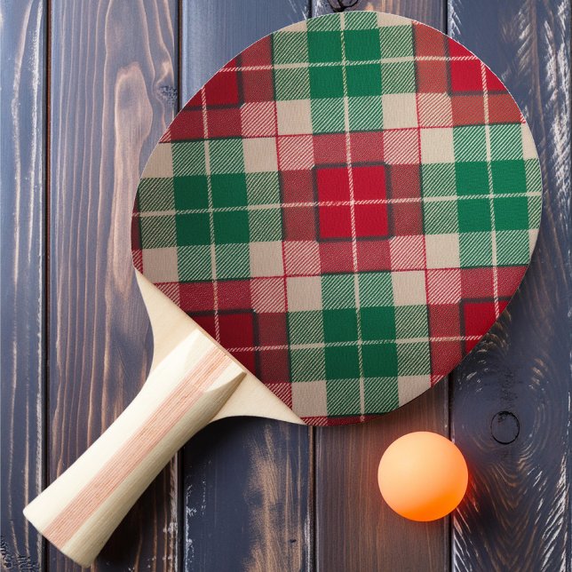 Raquette De Ping Pong Faux Carreaux de Fêtes Rustiques (Créateur téléchargé)