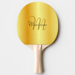 Raquette De Ping Pong Faux Gold Monogrammé Élégant Modèle moderne