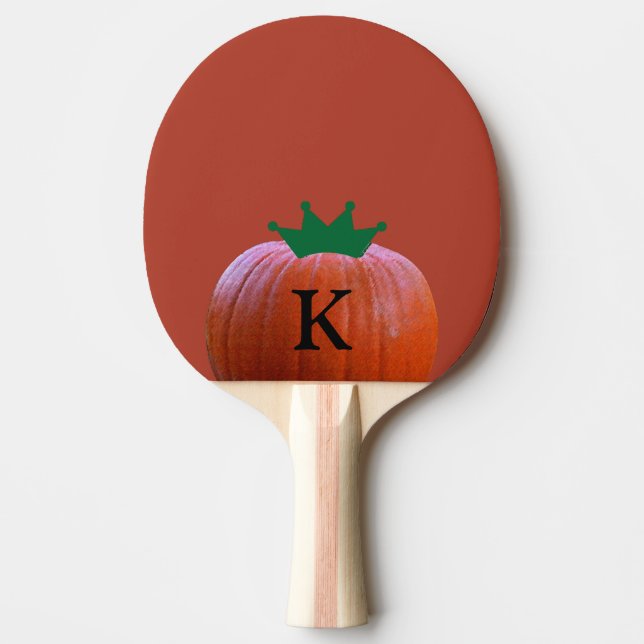 Raquette De Ping Pong Faveur de fête de bébé Monogrammes Citrouille Oran (Devant)