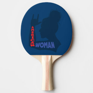 Raquette De Ping Pong Femme américaine Je t'aime