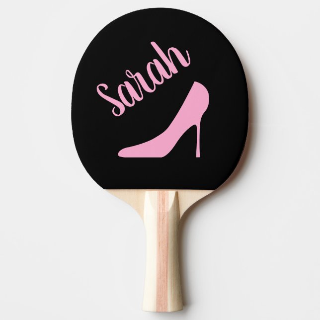 Raquette De Ping Pong Femme de talon haute rose personnalisée (Devant)