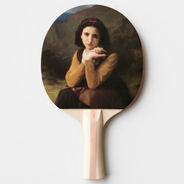 Raquette De Ping Pong Femme Mignonne de Jeune Femme par Bouguereau (Devant)
