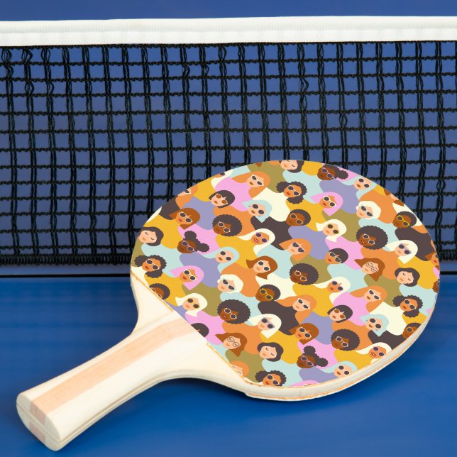 Raquette De Ping Pong Femmes rétrogrades du Motif mondial (Insitu)