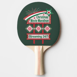 Raquette De Ping Pong Festival du Marathon de Noël Retro Marquee