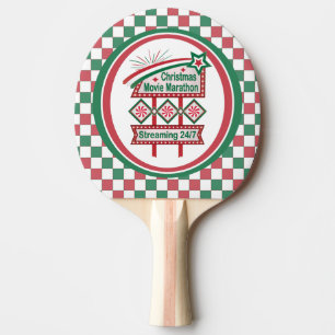 Raquette De Ping Pong Festival du Marathon de Noël Retro Marquee