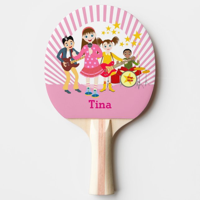 Raquette De Ping Pong Fête d'anniversaire de la star du pop (Devant)