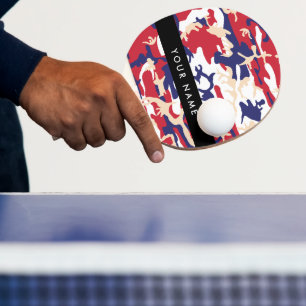 Raquette De Ping Pong Fête de l'Indépendance Camouflage Votre nom Person