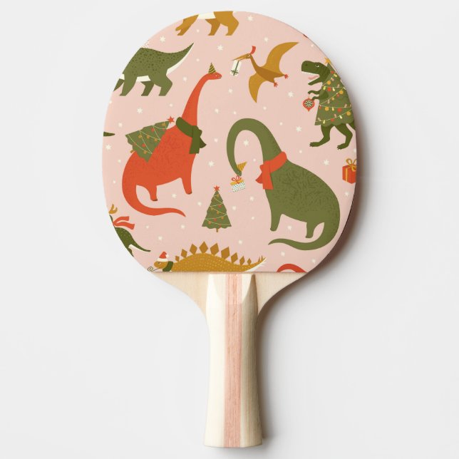 Raquette De Ping Pong Fête de Noël Dino : Tree Rex (Devant)