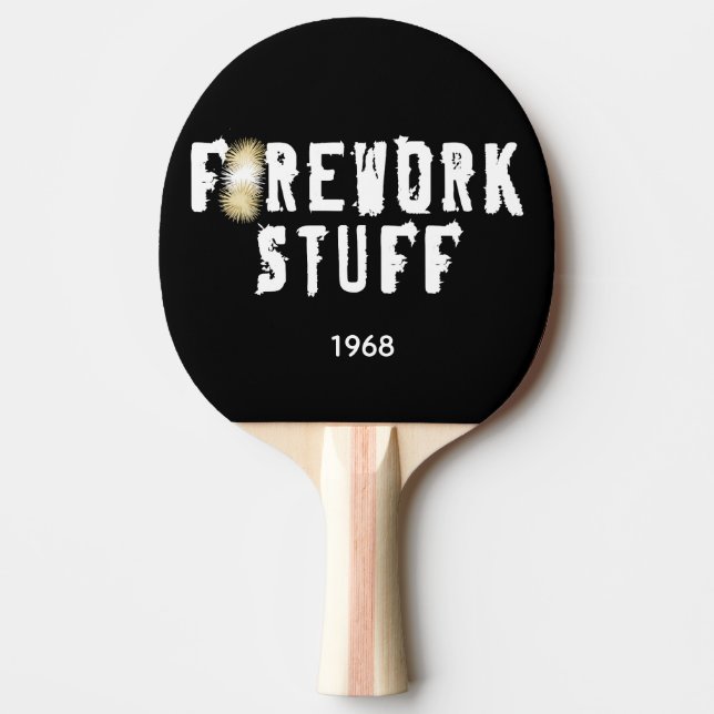 Raquette De Ping Pong Feu d'artifice avec un objet cool  (Devant)