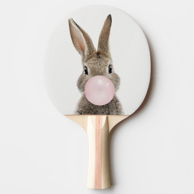 Raquette De Ping Pong Feu de lapin rose bulle gomme (Devant)