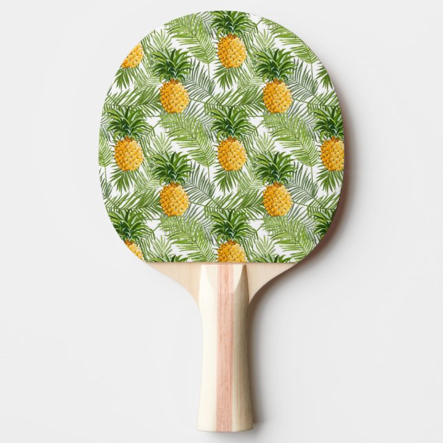 Raquette De Ping Pong Feuilles et ananas tropicaux (Devant)