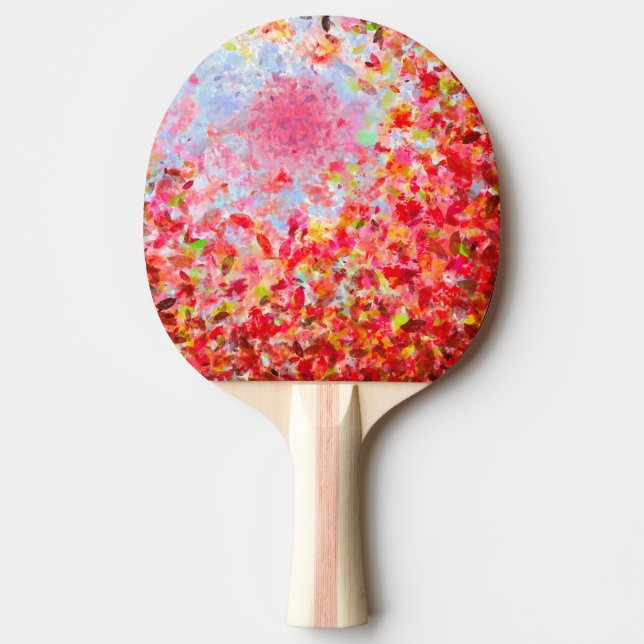 Raquette De Ping Pong Feuilles et ciel d'automne Abstraits (Devant)