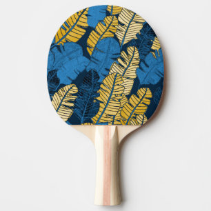 Raquette De Ping Pong Feuilles tropicaux tirés à la main : sans couture