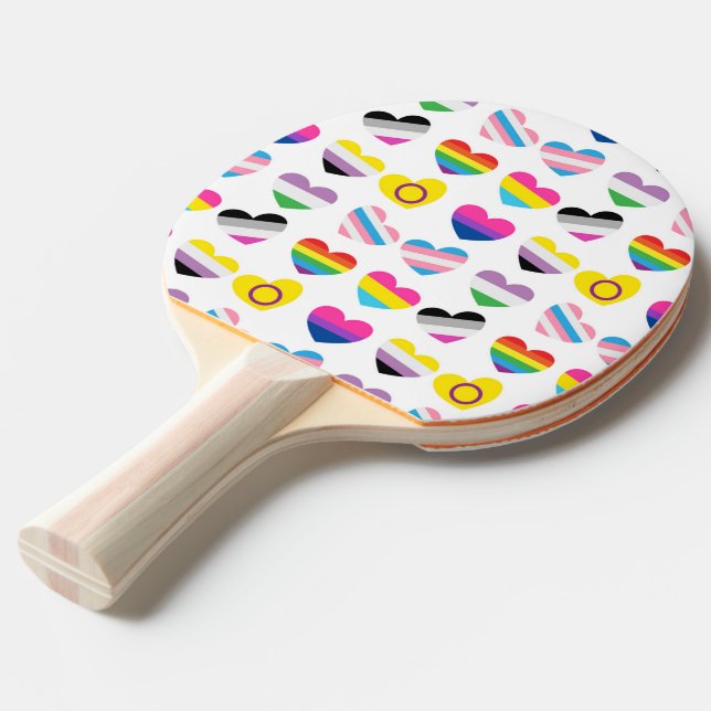Raquette De Ping Pong Fierté Coeurs Ping Pong Paddle (Dos Angle)