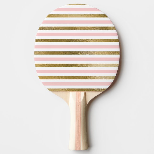 Raquette De Ping Pong Fille Blush Motif rose, blanc et or (Devant)
