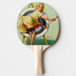 Raquette De Ping Pong Fille pin-up de tir à l'arc