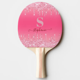 Raquette De Ping Pong Fille rose étincelle Parties scintillant Monogramm