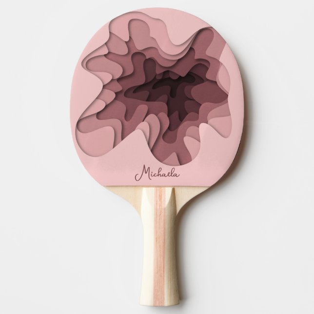 Raquette De Ping Pong Fille rose moderne personnalisée (Devant)