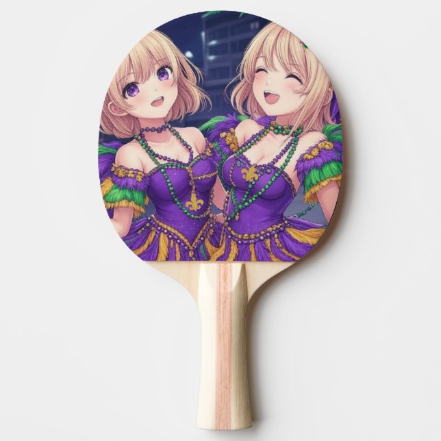 Raquette De Ping Pong Filles d'anime Mardi Gras  (Devant)