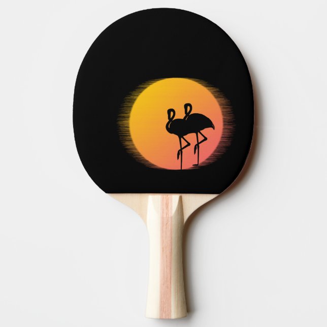 Raquette De Ping Pong Flamant du coucher de soleil Tranquillité (Dos)