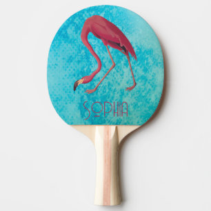 Raquette De Ping Pong Flamant rose rose vintage