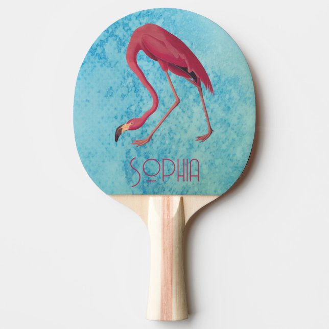 Raquette De Ping Pong Flamant rose rose vintage (Devant)