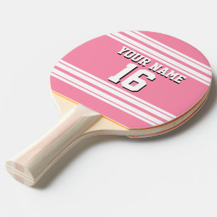 Raquette De Ping Pong Flamant rose Rose White Team Jersey Numéro personn