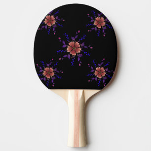 Raquette De Ping Pong Fleur d'art populaire en cuivre et violet capricie