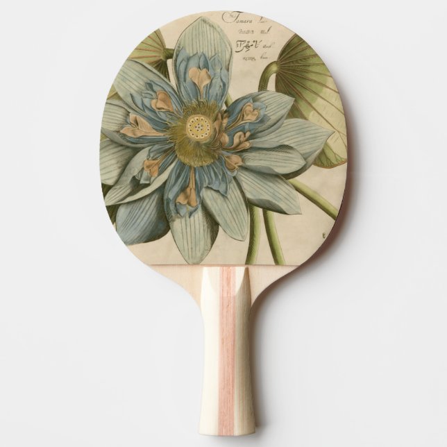 Raquette De Ping Pong Fleur de Lotus bleu sur l'arrière - plan bronzage (Devant)