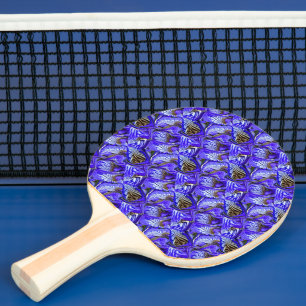 Raquette De Ping Pong Fleur Iris Violet / Esthétique / Carrelé /