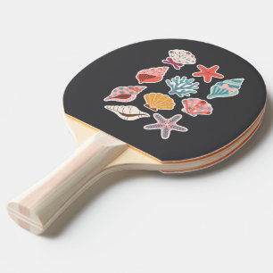 Raquette De Ping Pong Fleur sauvage Coquillage Clam Vibes estivales Flor