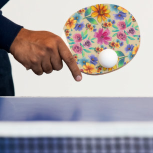 Raquette De Ping Pong fleurs