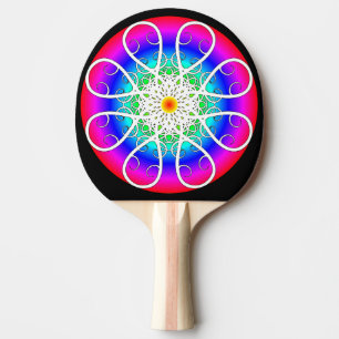Raquette De Ping Pong Fleurs Abstraites