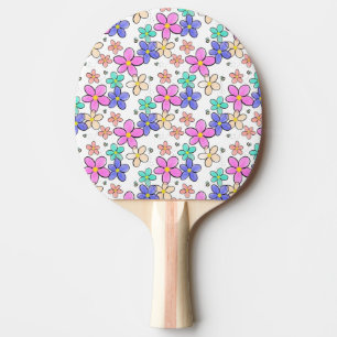 Raquette De Ping Pong fleurs arc-en-ciel colorées lumineuses abeilles bo