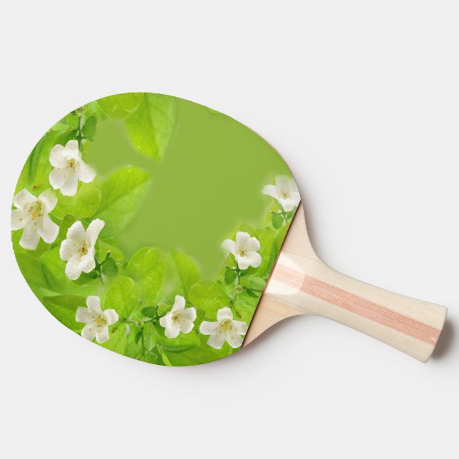 Raquette De Ping Pong Fleurs blanches (Côté)