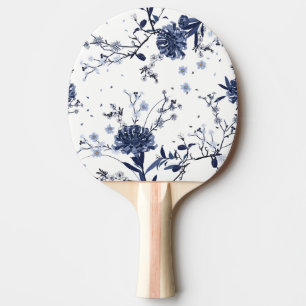 Raquette De Ping Pong Fleurs bleues
