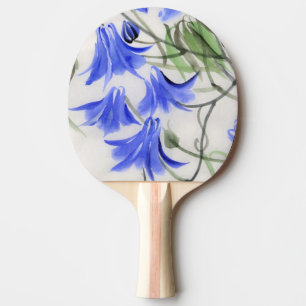 Raquette De Ping Pong Fleurs bleues
