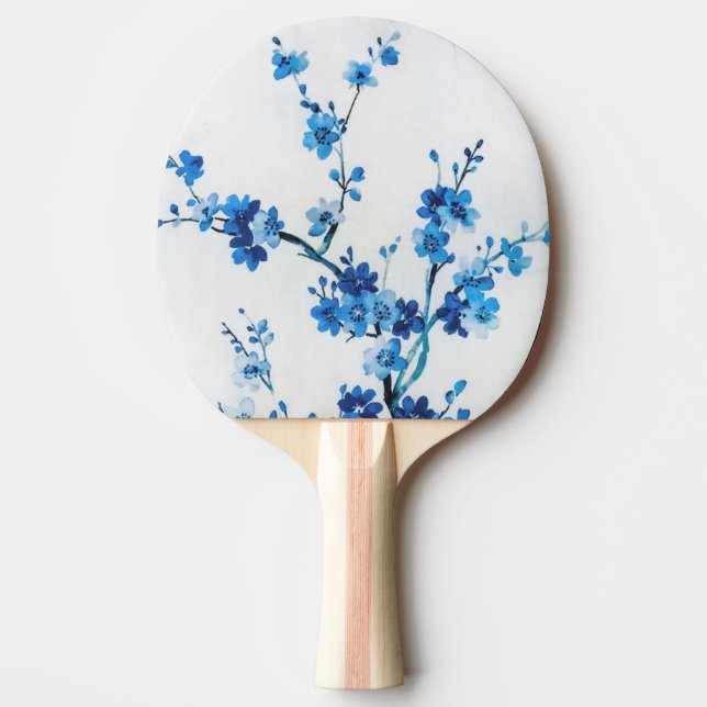 Raquette De Ping Pong Fleurs d'Aquarelle Bleue Delicate Belle (Devant)