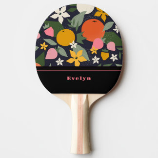 Raquette De Ping Pong Fleurs de Fille Rose Personnalisées