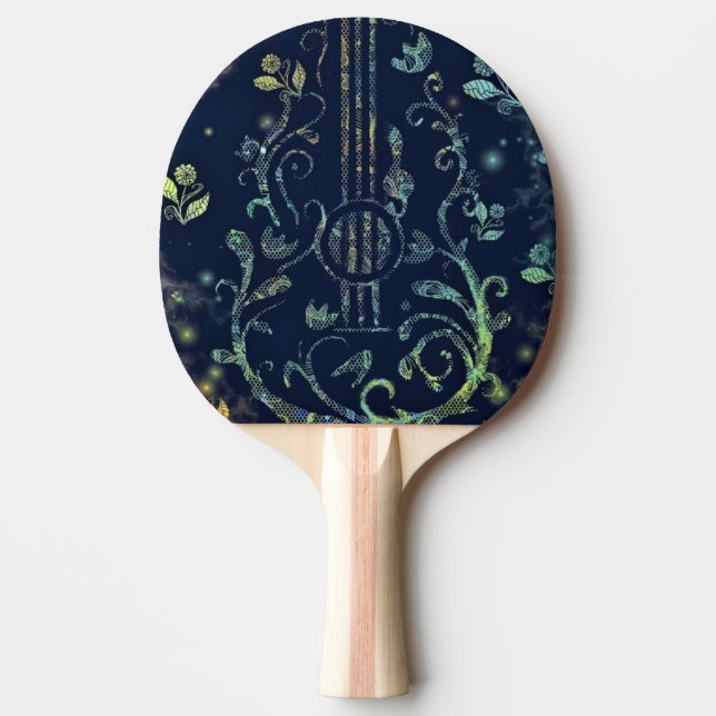 Raquette De Ping Pong Fleurs de guitare Ping Pong Paddle (Devant)