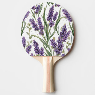 Raquette De Ping Pong Fleurs de Lavande Violette Aquarelle Botanique