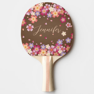 Raquette De Ping Pong Fleurs de prune et de cerise à l'automne Brown