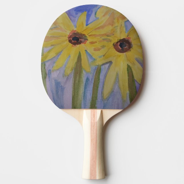 Raquette De Ping Pong Fleurs de soleil jaunes d'été (Devant)