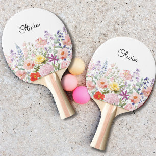 Raquette De Ping Pong Fleurs Jardin Floral Coloré Jolies Personnalisé