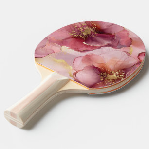 Raquette De Ping Pong Fleurs roses Bourgogne
