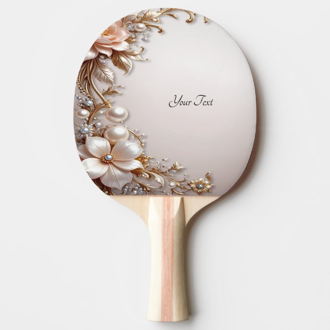 Raquette de ping pong Fleurs roses et blanches dou (Devant)