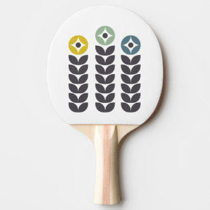 Raquette De Ping Pong Fleurs scandinaves Abstraites et colorées