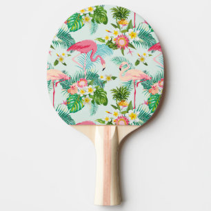 Raquette De Ping Pong Fleurs tropicales vintages et oiseaux