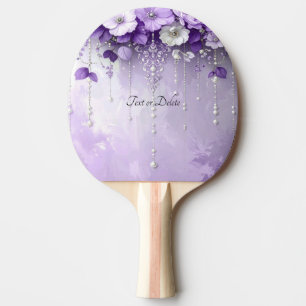 Raquette de ping pong Fleurs Violettes