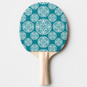 Raquette De Ping Pong Flocon de neige floral d'hiver